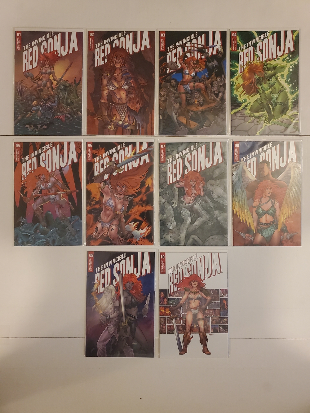 Complete Set Invincible Red Sonja 1-10 NM BOARDED 2021 Dynamite Comics